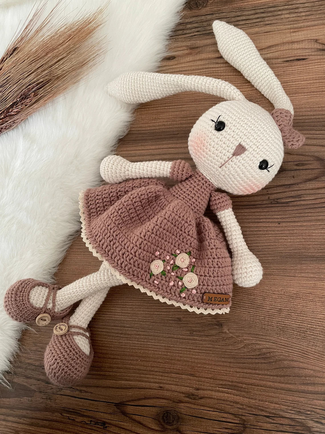 Crochet Dressed Bunny Doll: Personalized Amigurumi Easter Rabbit Toy