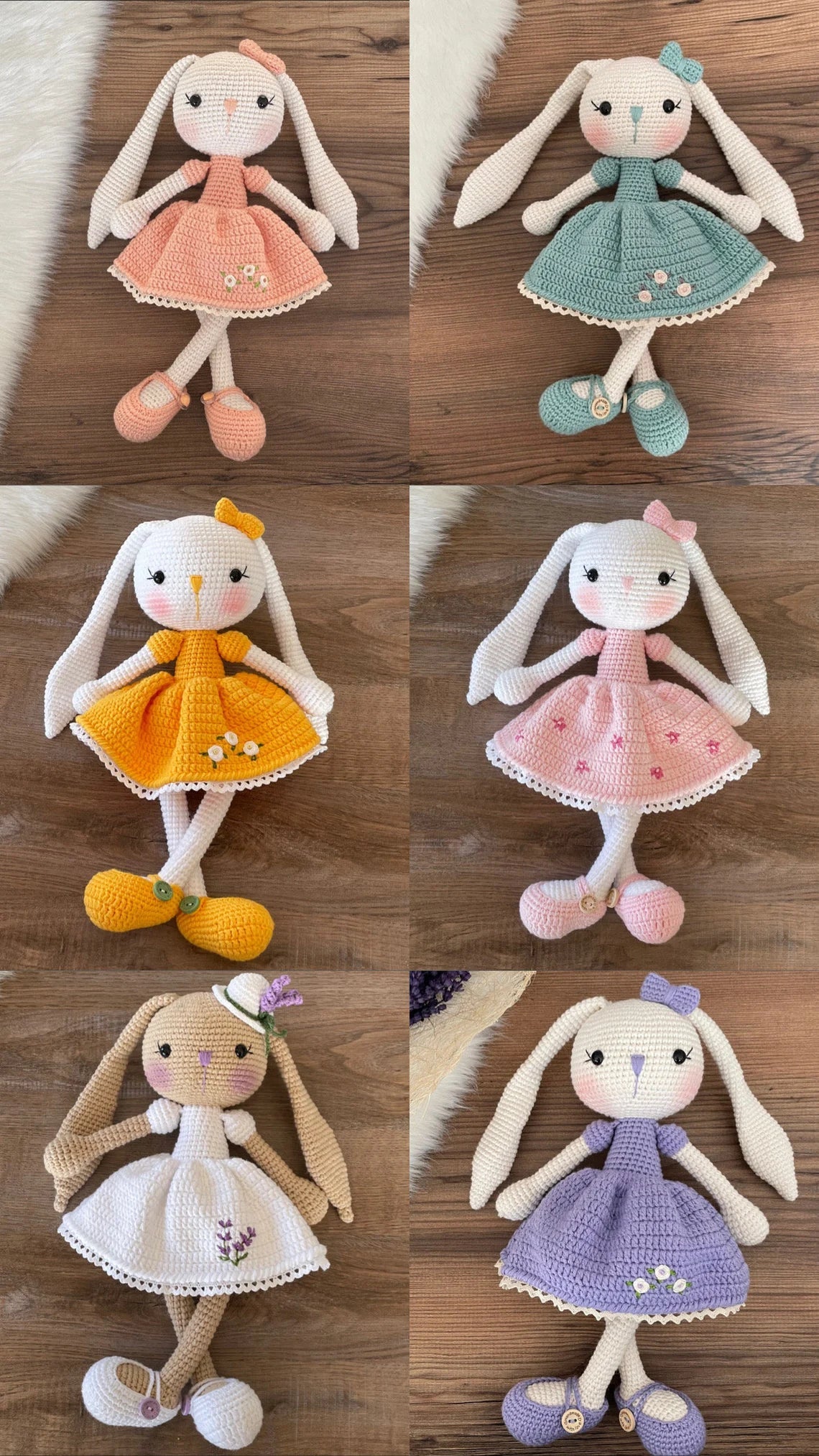 Crochet Dressed Bunny Doll: Personalized Amigurumi Easter Rabbit Toy