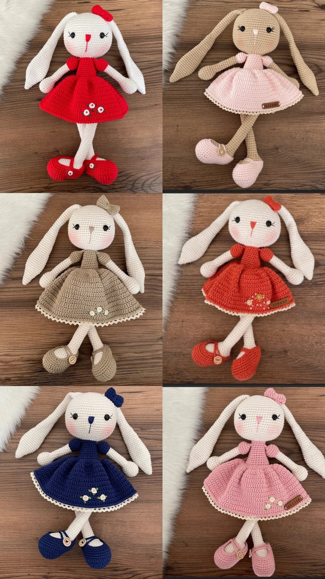 Crochet Dressed Bunny Doll: Personalized Amigurumi Easter Rabbit Toy