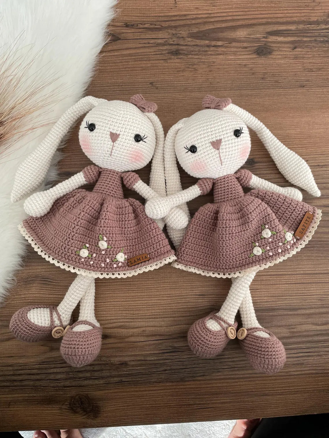 Crochet Dressed Bunny Doll: Personalized Amigurumi Easter Rabbit Toy